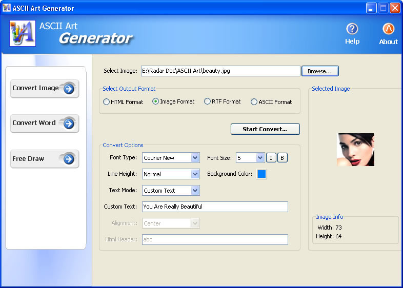 ASCII Art Generator Screenshot